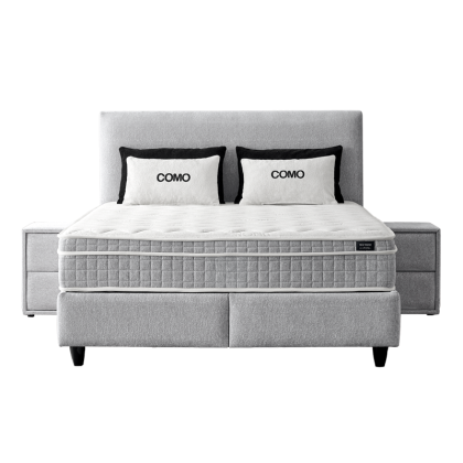 Тапицирана спалня с матрак COMO 160 x 200 - сребърен AN