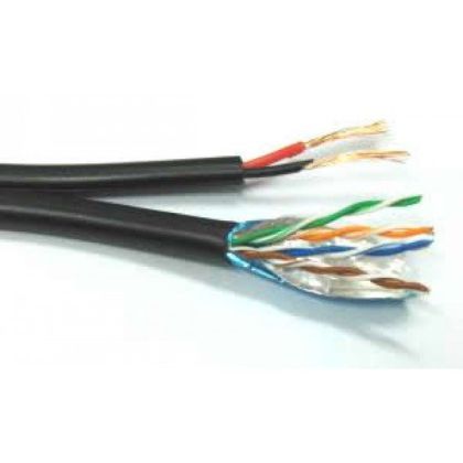 Кабел FTP Cat5e 24AWG CU+захранване 2x0.75mm CU