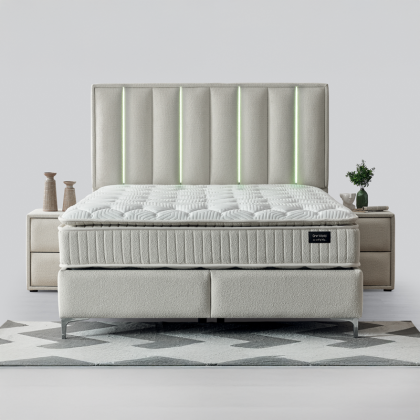 Тапицирана спалня с матрак MINI MOONLIGHT 140 х 200 - крем 01