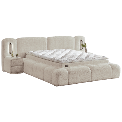 Тапицирана спалня с матрак BUMBY LUX 160 x 200 - перла SY