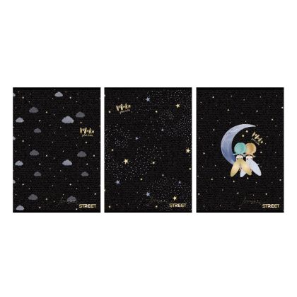 Тетрадка Street, А4, квадратчета, 54листа, Black&Gold