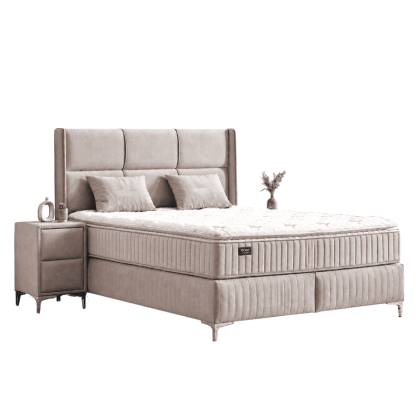 Тапицирана спалня с матрак BELLA 180 x 200 - крем 03