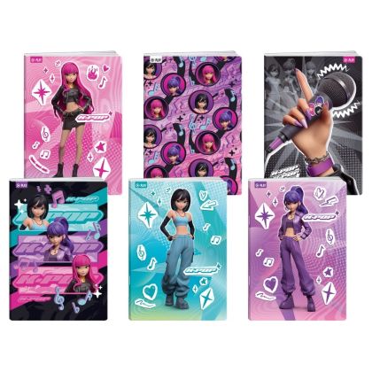 Тетрадка Best Buy K-Pop Premium, A4, широки редове, офсетова хартия, 40 листа, асорти, 1 брой