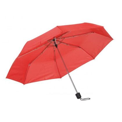 Office 1 Чадър, сгъваем, с пластмасова дръжка, 96 cm, червен