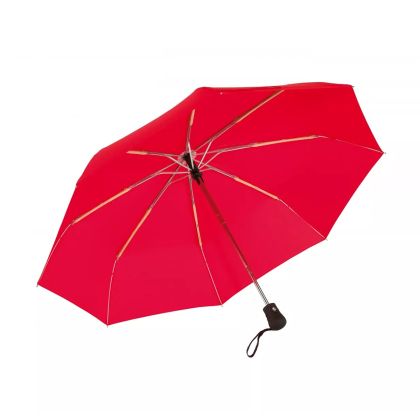 Office 1 Чадър, сгъваем, open-close, с гумирана дръжка, 97 cm, червен