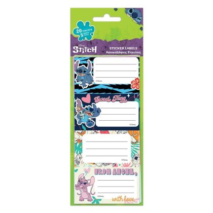 Етикети за тетрадка Lilo&Stitch, 20бр/пак