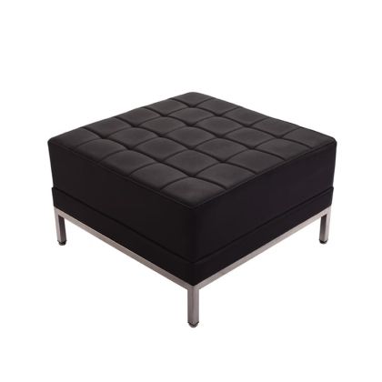 Табуретка RFG Neo, квадратна, екокожа, 700 х 700 х 450 mm, черен