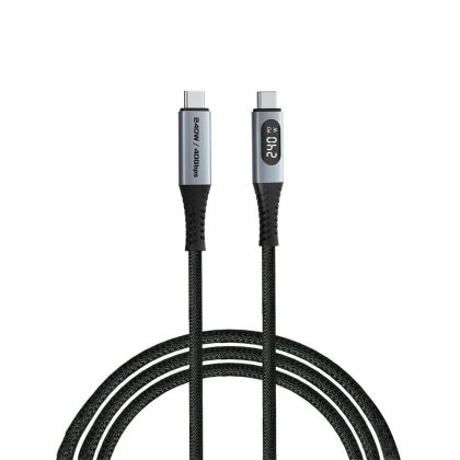 Кабел Verbatim Sync&Charge, магнитен, с дисплей, USB Type-C към USB Type-C, 240 W, 120 cm