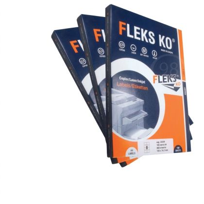 Етикети в кутия A4 Fleks Ko, 1 брoи  на лист, 210/297 мм, 100 броя