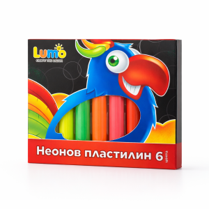 Пластилин Lumo мек, 6 цвята,Неон