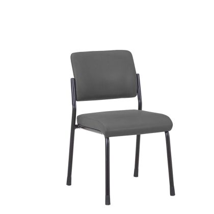 Посетителски стол RFG Solid M, екокожа, метална основа, до 150 kg, сив, 4 броя в комплект
