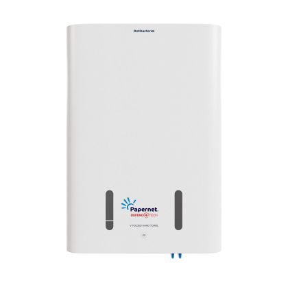 Диспенсър за кърпи за ръце Papernet Highfast, антибактериален, бял, 42 х 14.6 х 63 cm
