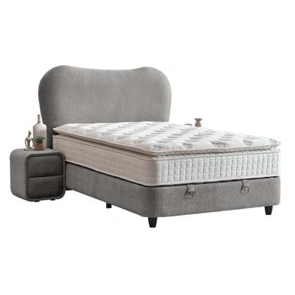 Тапицирана спалня с матрак MOON 120 х 200 - сив 18