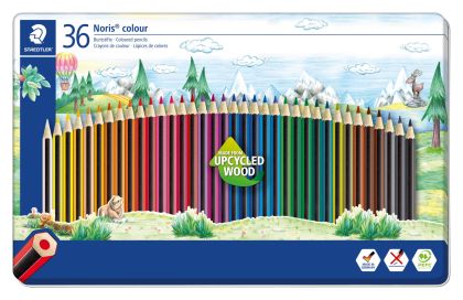 Цветни моливи Staedtler Noris Colour 185, 36 цвята в метална кутия