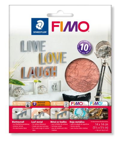 Метално фолио за декорация Staedtler Fimo 8781,10 листа, медно