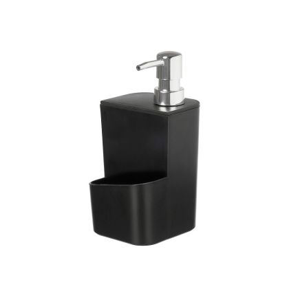 Диспенсър Kinvara, с поставка за гъба, 650 ml, черен