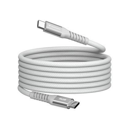 Кабел Verbatim Sync & Charge, магнитен, USB Type-C към USB Type-C, 60 W, 120 cm, сив