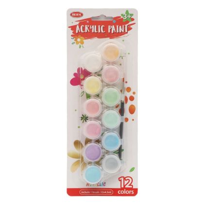Beifa Акрилни бои DD100-C703, 12 пастелни цвята х 4.5 ml
