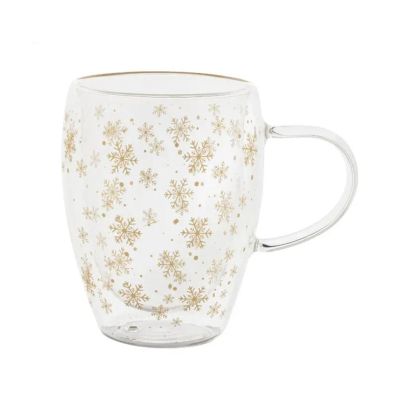 More Than Gifts Чаша на снежинки Snostro, двустенна, боросиликатно стъкло, 350 ml
