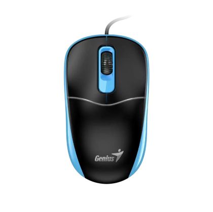 Мишка Genius DX-111, с кабел, USB Type-A, 3 бутона, синя