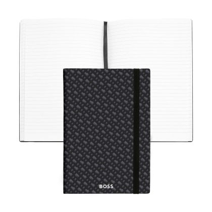 Hugo Boss Тефтер Monogram, A5, на редове, сив