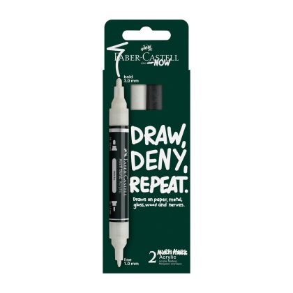 Faber-Castell Акрилен маркер Multimark, бял и черен