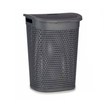 Кош за пране Kipit, с капак, 60 L, антрацит