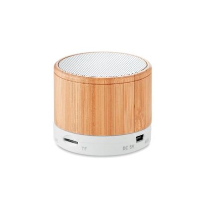 More Than Gifts Round Тонколона Bamboo, с Bluetooth, бяла
