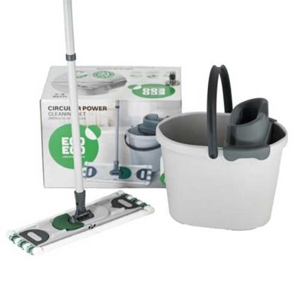 Комплект за почистване на под York Eco Ego Circular, включващ кофа с изстисквач и кофа, 13 L, 35.6 х 28.2 х 26 cm