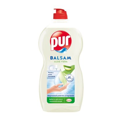 Препарат за миене на съдове Pur, алое вера, балсам, 1.2 L