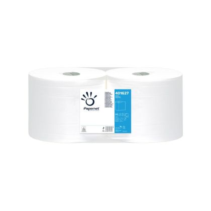 Индустриална ролка Papernet, двупластова, 30.5 х 25.7 cm, 458 m, 1500 къса, 2 броя, 457.5 m