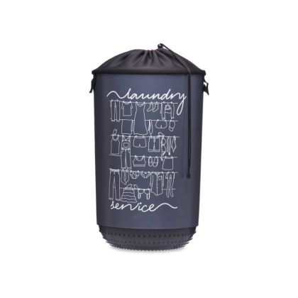 Кош за пране Kipit, пластмасов, с капак, 40 L, тъмен