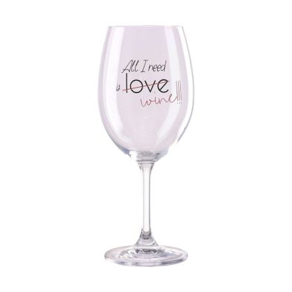 Чаша за вино Takk Mood, All i need is wine, стъклена, 300 ml