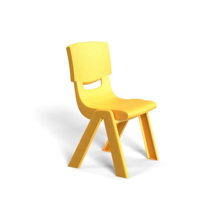 Детски стол RFG Chico, пластмасов, с облегалка, 41 х 35 х 62 cm, жълт