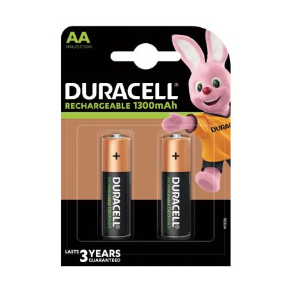 Акумулаторна батерия Duracell, NiMH, AA, 1300 mAh, 2 броя