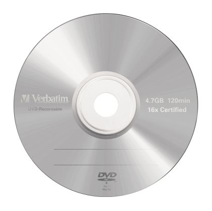 DVD-R Verbatim, 4.7 GB, 16x, AZO покритие, в кутия