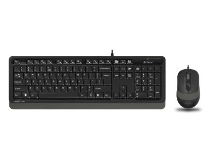 Комплект A4Tech - клавиатура и мишка Fstyler F1010S, с кабел 1.5 m, USB, черно-сиви
