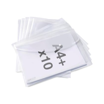 Rapesco Папка Eco GRS, PP, с копче, A4+, прозрачна, 10 броя
