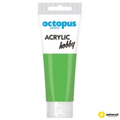 Акрилна боя Octopus Hobby, в тубичка 75ml,светло зелена
