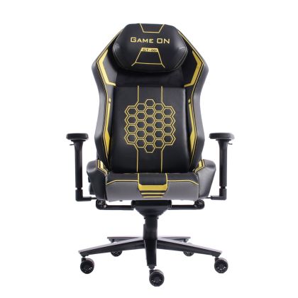 Геймърски стол RFG Game On, екокожа, Multi-function механизъм, метална основа, до 130 kg, черно-жълт