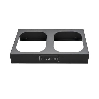 База за 2 коша за отпадъци Plafor, метална, 2 х 45 L, черна, 90 l, 68 x 40.5 x 13 cm