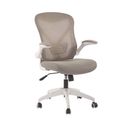 Офис стол RFG Jolly White W, дамаска и меш, Tilt механизъм, до 120 kg, сив