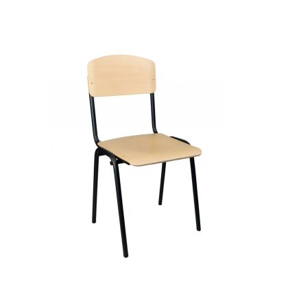 Посетителски стол Wood, метална основа, до 120 kg, бук
