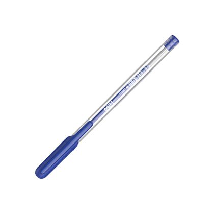 Office 1 Химикалка АА915, 0.7 mm, прозрачен корпус, синя, 10 броя