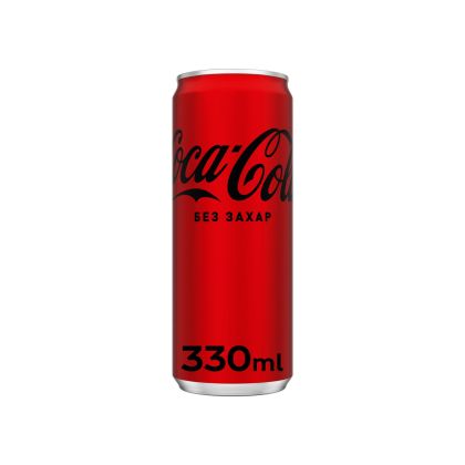 Coca-Cola Газирана напитка Zero, без захар, 330 ml, в кен