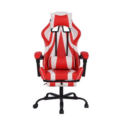 Геймърски стол RFG Max Game, екокожа, Multi-function механизъм, метална основа, до 150 kg, червен и бял