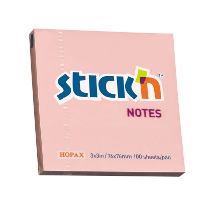 Stick'n Самозалепващи се листчета, 76 x 76 mm, пастелни, розови, 100 листа