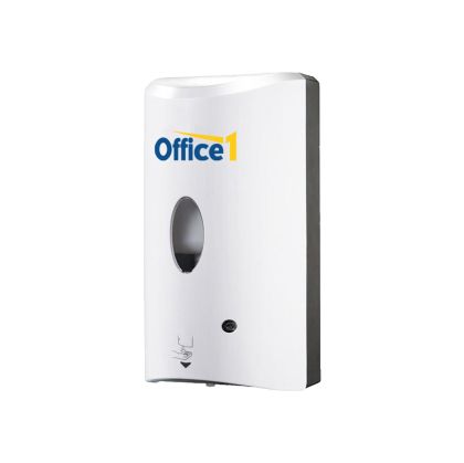 Диспенсър за дезинфектант на гел Office 1, сензорен, 1 L, бял