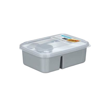 Кутия за обяд Kinvara, с прибори и разделител, 1800 ml, асорти