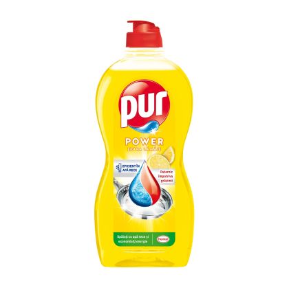 Препарат за миене на съдове Pur Duo Power, лимон, 450 ml